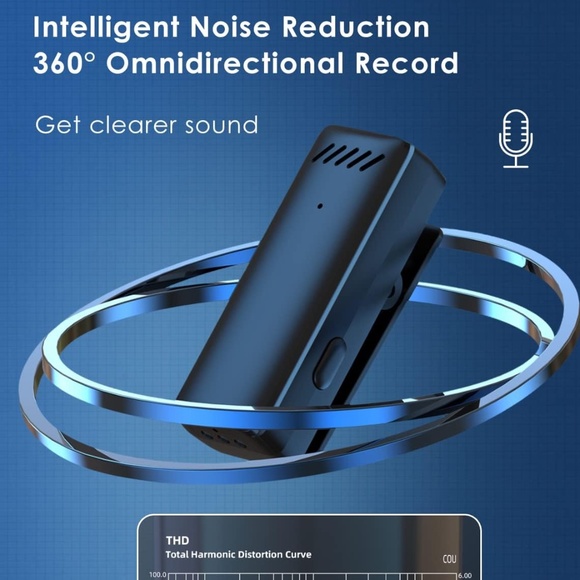 Wireless Lavalier Microphones for iPhone iPad 2.4GHz Clip-on Mic w/ Charging Cas - Picture 2 of 8